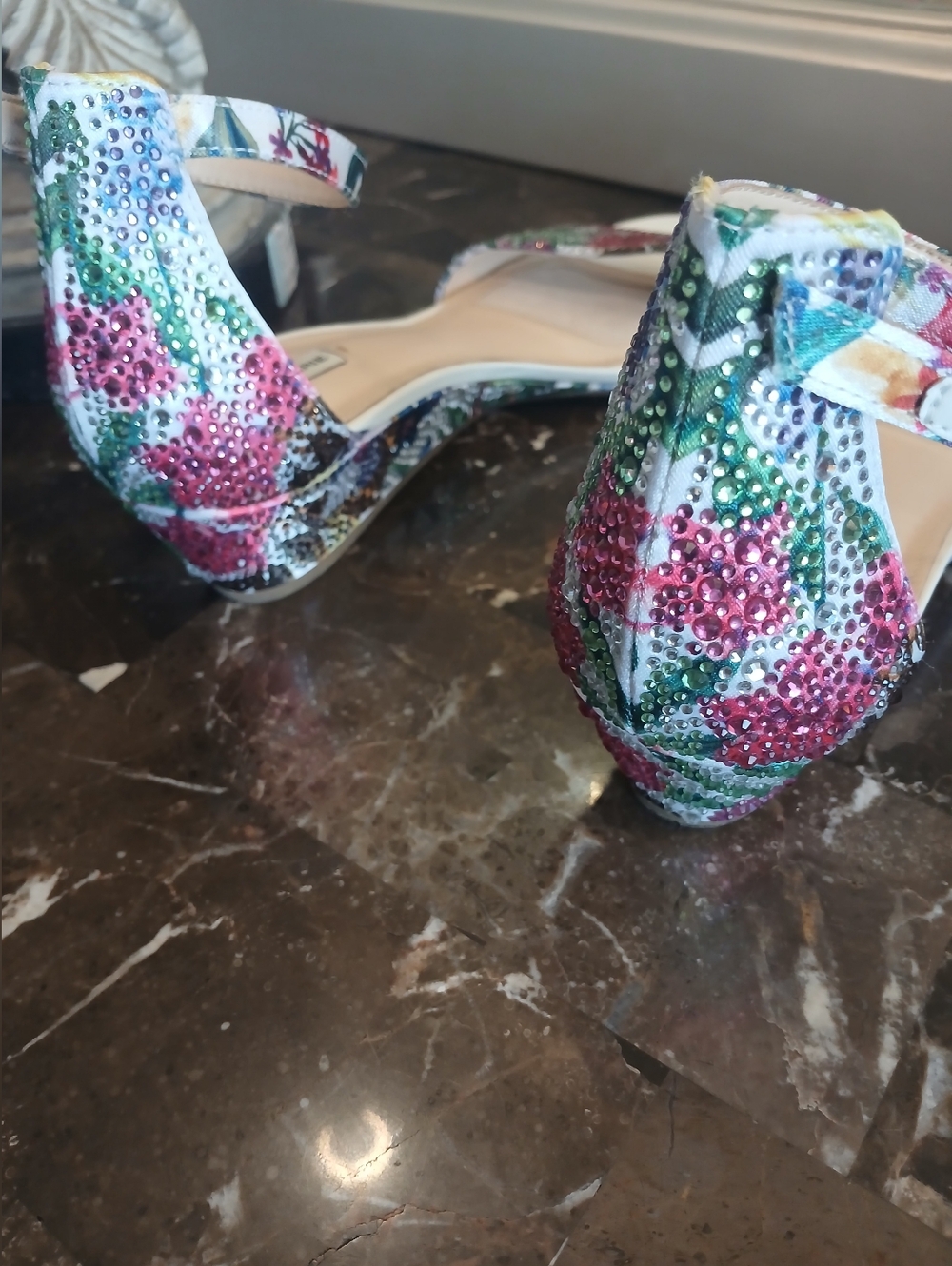 Alex Marie Multicolor Crystal-Embellished Ankle-Strap Flats - Picture 2 of 13
